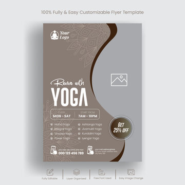 Yoga Flyer Or Poster, Meditation Flyer, Fitness Flyer, Spa Beauty Salon Flyer Editable Customizable Print Leaflet Template Design