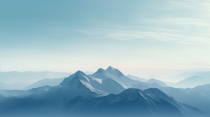 Fototapeta na wymiar Minimalistic Silhouette Mountains Backdrop
