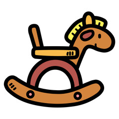 rocking horse filled outline icon style