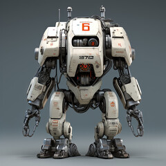 Fototapeta premium A mechanical robot looking forward