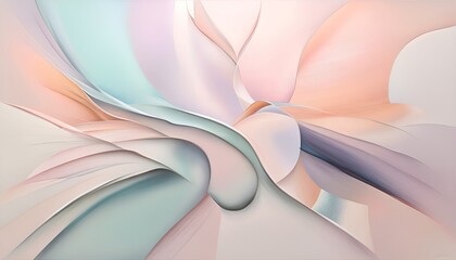 bstract background with smooth wavy lines in pastel colors. Generative AI.
