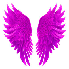 Angel pink wings isolated on transparent background - Generative AI