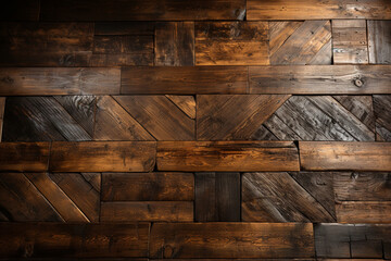 Reclaimed Barnwood: Parquet flooring made from reclaimed barnwood planks, types of parquet background, textures Generative AI - obrazy, fototapety, plakaty
