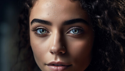 Fototapeta premium Confident young woman exudes elegance and sensuality generated by AI