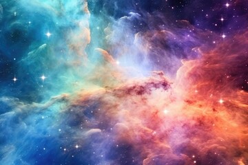 Naklejka premium Colorful space galaxy cloud nebula Star