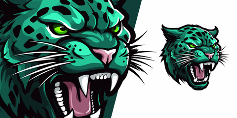 Sport and E-Sport Teams' Logo: Zombie Cheetah Mascot in Black and Green Illustration