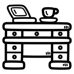 desk line icon style