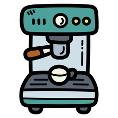 coffee machine filled outline icon style