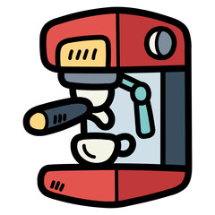coffee machine filled outline icon style
