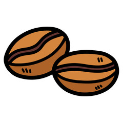 coffee bean filled outline icon style