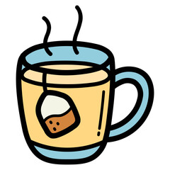tea filled outline icon style