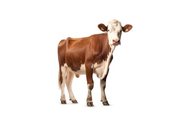 Cow full body white isolated background