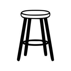 Bar stool black outlines vector illustration