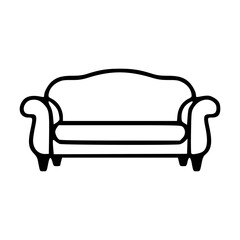 Sofa black outlines vector illustration