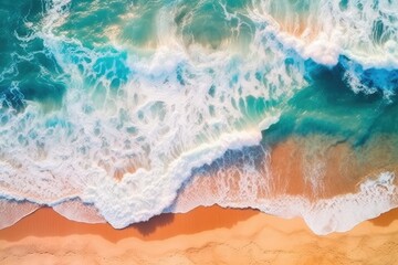 crashing waves on the Tropical beach sunny day AI Generated