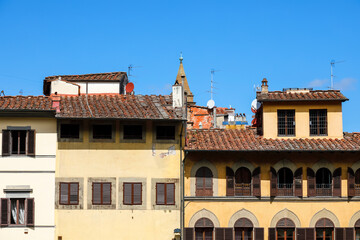 Fragment of old town buildings in Florence