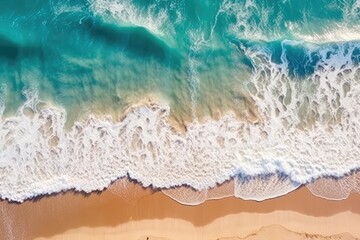 crashing waves on the Tropical beach sunny day AI Generated