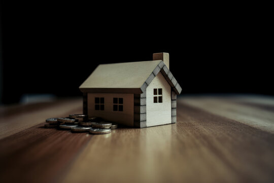 Small house model, mortgage and home protection concept, AI Generated