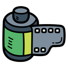 film roll filled outline icon style