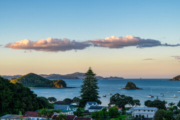 long white cloud over Paihia Bay, New Zealand