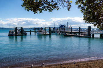 Russel jetty and harbour, opposite Paihia on New Zealand's North Island