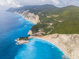 Beautiful landscape of Porto Katsiki beach on Lefkada island in Greece