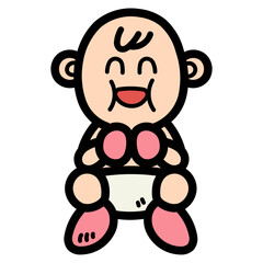 baby filled outline icon style