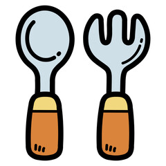 cutlery filled outline icon style