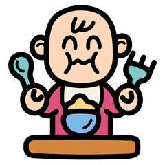 eating filled outline icon style