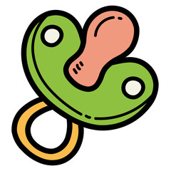 pacifier filled outline icon style