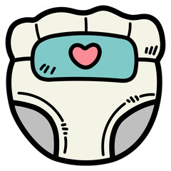 diaper filled outline icon style - obrazy, fototapety, plakaty