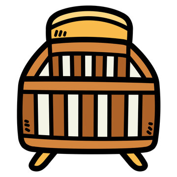 recommend clip art: crib filled outline icon style