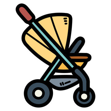 recommend clip art: stroller filled outline icon style