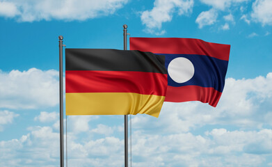 Laos and Germany flag