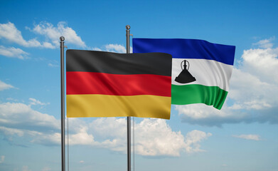 Lesotho and Germany flag