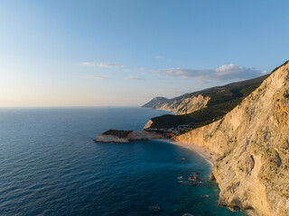 Obraz premium Porto Katsiki beach on the island of Lefkada in Greece - Sunset