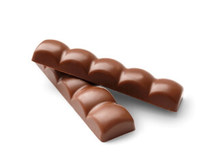 Chocolate bars on white isolated