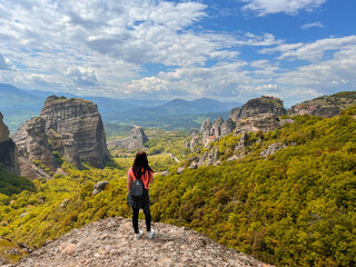 Naklejka premium A view of Meteora Monastery in Kalambaka, Greece