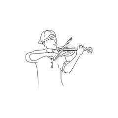 silhouette illustration of a violinist
