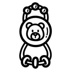 rattle line icon style