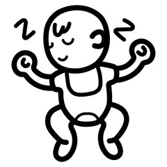 sleeping line icon style