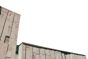 Street with old wall with tiles, isolated PNG photo with transparent background.