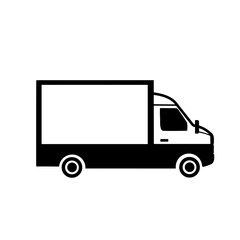 Delivery truck sign icon in flat style van vector image	