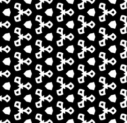 Black and white seamless pattern texture. Greyscale ornamental graphic design. Mosaic ornaments. Pattern template. Vector illustration. EPS10.