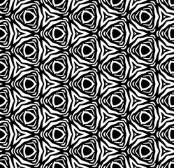 Black and white seamless pattern texture. Greyscale ornamental graphic design. Mosaic ornaments. Pattern template. Vector illustration. EPS10.