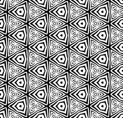 Black and white seamless pattern texture. Greyscale ornamental graphic design. Mosaic ornaments. Pattern template. Vector illustration. EPS10.