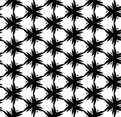 Black and white seamless pattern texture. Greyscale ornamental graphic design. Mosaic ornaments. Pattern template. Vector illustration. EPS10.