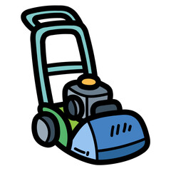 Fototapeta premium lawn mower filled outline icon style