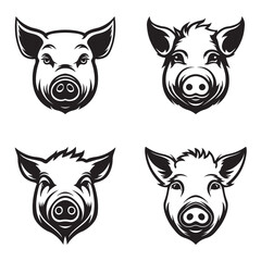 Pig logo set - Premium design collection - Vector Illustration