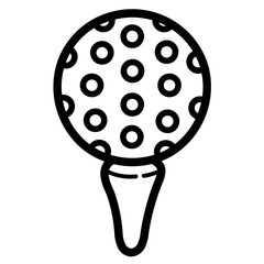 golf ball line icon style